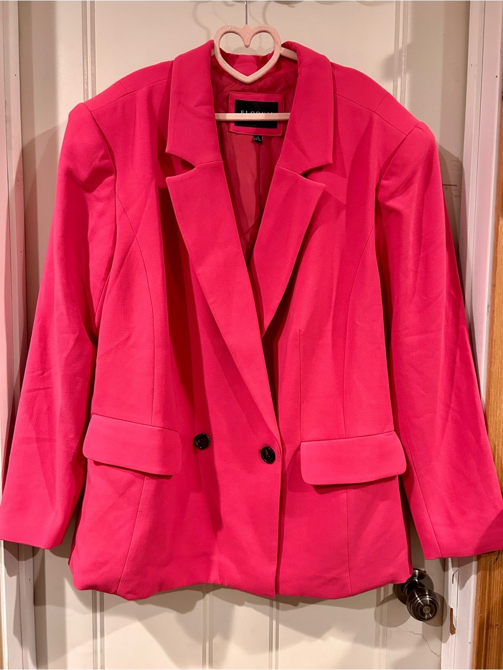 NWOT Eloquii Hot Pink Double-Breasted Blazer